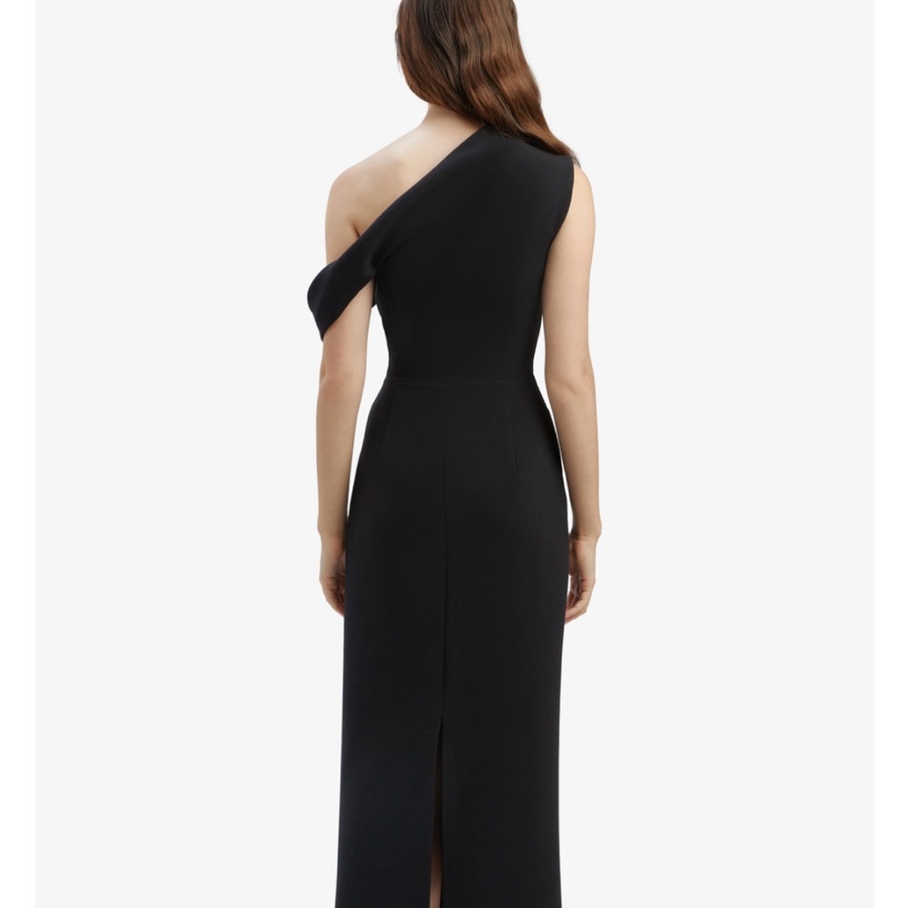 Bardot Black Asymmetrical Ruched Cocktail Gown - Picture 4 of 10